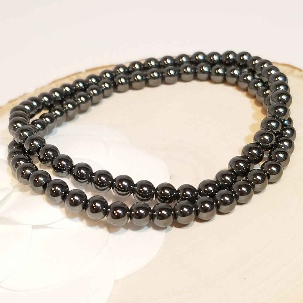 NEW Stainless Steel Stretch Bracelets 2 pcs sets x 3. 2 gunmetal+1 silver